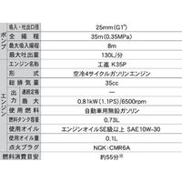 工進 エンジンポンプ ハイデルスポンプ 口径25ミリ ミニ4サイクル SEV-25FZ 1台（直送品）