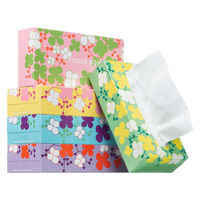 ティッシュペーパー 220組 アスクルオリジナル スプレッドフラワー 1パック（5箱入） PEFC認証紙 ボックスティッシュ オリジナル（わけあり品）