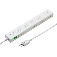 延長コード 電源タップ 3m 2P（ピン） 10個口 スイッチ ホワイト TAP-SP2110N-3W サンワサプライ 1個