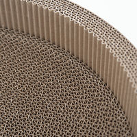 リーフ 猫用 爪とぎ スクラッチラウンド ミルクティー ダンボール 256295 1個（直送品）