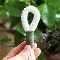 リーフ マクラメプランツハンガー ワンポイントグリーン 5~6号用 ロング(1本) 470788 1個（直送品）