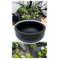 チャーム 大型睡蓮鉢(メダカ鉢)超軽量タイプ(約1kg)ブラック 34491 1個（直送品）