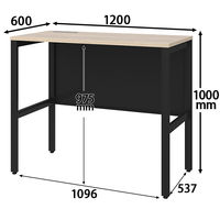 (組立設置込)オカムラ ジャスタスハイタイプデスク 引出無 幅1200×奥行600×高さ1000mm ブラック／ナチュラルオーク 1台  オリジナル