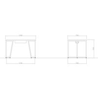 【軒先渡し】ニシキ工業  会議テーブル  幅1200×奥行750×高さ720mm  ウオールナット  AQHY-S1275W-WN  1台（直送品）