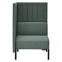 【車上渡し】アール・エフ・ヤマカワ カッコ ソファ 片側パネル コンセント付 幅760mm グリーン RFFBS-7612GNK-NC 1台（直送品）