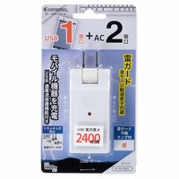 オーム電機 2口タップUSB1口U1K3ーW 00-5041 1個