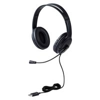 ヘッドセット USB 有線 単一指向性 ノイズキャンセリング 大型オーバーヘッド HS-HP07SUBK 1個 エレコム（直送品）