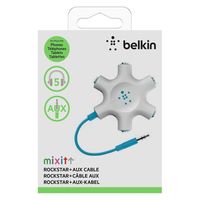 イヤホンスプリッター イヤホン分配 分岐 RockStar ブルー ミュージックプレーヤー対応 1個　Belkin ベルキン