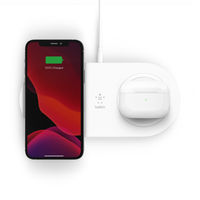 Belkin ワイヤレス充電器 30W 2台同時充電対応 Qi認証 電源アダプタ付き WIZ008dqWH ホワイト 1個