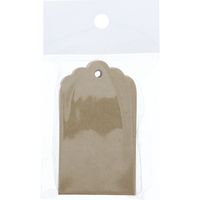 シモジマ ペーパータグ スカラップ S クラフト無地 007232521 1束(50枚)