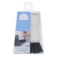 マーナ キッチンブラシ かため ホワイト 1個