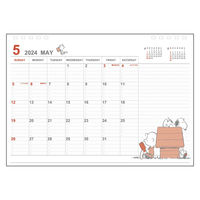 ナカバヤシ 【2024年版】卓上カレンダー ペーパーリング B6 ピーナッツ クラフト COC-CLTP-B602-24PS 1冊（直送品）
