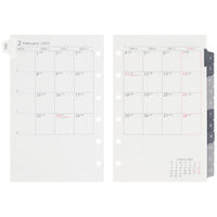 マルマン 【2024年版】リフィル ミニ データプラン 6穴 月間ダイアリー(カレンダースタイル) 月曜始まり LS473-24（直送品）