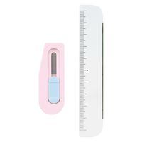プラス チームデミ カッター + ルーラー(定規) もも 31464 1セット(5パック)