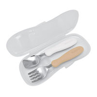 【1歳6ヵ月頃から】エジソンママ フォーク＆スプーン ケース付 ミルクポテト KJC