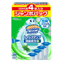 スクラビングバブル トイレスタンプ 消臭成分in リフレッシュミント 1セット（詰め替え24本：4本入×6個） トイレ洗剤 トイレ掃除 ジョンソン