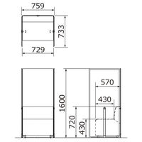 オカムラ ジャスタスソファブース 1人用 幅759×奥行733×高さ1600mm グレー／ライトグレー 1台（3梱包）  オリジナル