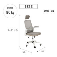 武田コーポレーション ワークデザインチェア ライトグレー／ホワイト A0-HO62LGRY １箱（直送品）