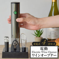 大河商事 充電式電動ワインオープナー フィルカッター・ポワラー・キーパー・台座4点セット wineopener001 1台（直送品）