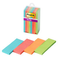 スリーエム(3M) ポストイット ふせん 付箋 強粘着 75mm×25mm マルチカラー1 1ケース（8冊入） 500SS-MC-1N
