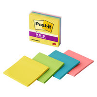 スリーエム(3M) ポストイット ふせん 付箋 強粘着 ノート 75mm×75mm マルチカラー8 1ケース（4冊入） 654SS-MC-8