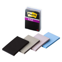 スリーエム(3M) ポストイット ふせん 付箋 強粘着 ノート 75mm×50mm マルチカラー9 1ケース（4冊入） 656SS-MC-9