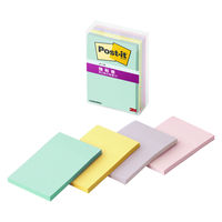 スリーエム(3M) ポストイット ふせん 付箋 強粘着 ノート 75mm×50mm マルチカラー5 1ケース（4冊入） 656SS-MC-5N