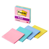 スリーエム(3M) ポストイット ふせん 付箋 強粘着 ノート 75mm×75mm マルチカラー3 1ケース（4冊入） 654SS-MC-3