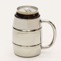 イトウ 真空断熱ステンレスジョッキ 樽型 350ml HED-9498 1セット（24個）（直送品）