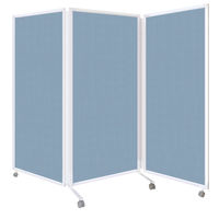 トーカイスクリーン 折りたたみ3連スクリーン 幅2784×奥行476×高さ1803mm ブルー SAN-1827 ブルー 1台（取寄品）