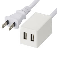 オーム電機 2ポートUSB充電器 3m ホワイト 00-1660 1個