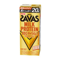 SAVAS（ザバス）MILK PROTEIN 脂肪０ キャラメル風味   1セット（1本（200ml）×24）  明治　プロテインドリンク