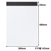 【宅配袋】アスクル 現場のチカラ ビニール宅配袋 白 特大・マチ広サイズ 封かんシール・開封ミシン目付 1パック（10枚入） オリジナル