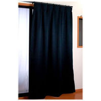 フォレストリンク 防炎遮光1級カーテン 1350×1350mm ブラック 1セット(2枚入)（直送品）