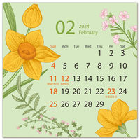 フロンティア 2024年卓上リングミニカレンダー　1ヵ月　ビンテージフラワー　SS CAL-149 5冊（直送品）