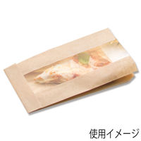 シモジマ 窓付ガゼットＰ　１２ー２３　筋入無地クラフト 004180070 1袋（100枚）