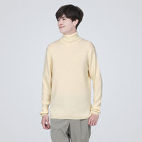 【メンズ】無印良品 洗えるウールリブタートルネックセーター 紳士 L オフ白 良品計画