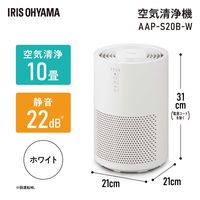 アイリスオーヤマ 空気清浄機 10畳 風量調整 花粉 ほこり AAP-S20B-W 1台