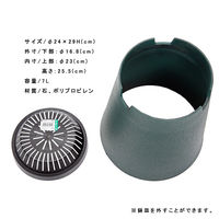 リッチェル バラ鉢 ロザリアンポット 24型 ダークグリーン 270935 1個（直送品）