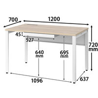 オカムラ ジャスタスデスク 平机 引出付 幅1200×奥行700×高さ720mm ネオホワイト／ナチュラルオーク 1台2梱包  オリジナル