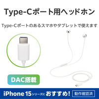 イヤホン タイプC マイク付き セミオープン型 インナーイヤータイプ 有線 シルバー EHP-DF10IMSV エレコム 1個（直送品）