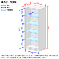 オカムラ ジャスタス収納  引違い（シリンダー錠）5段 本体（下置き） 幅750×奥行400×高さ1850mm ホワイト 1台  オリジナル