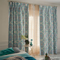 スミノエ プリンセス カーテン ディズニー マジックランプ 3000×1300mm ブルー １セット(2枚入)（直送品）