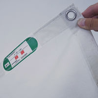 グリーンクロス 防炎メッシュシート 1.8m×3.4m 白 6300046180 1枚（直送品）