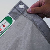 グリーンクロス 防炎メッシュシート 1.8m×5.4m グレー 6300046193 1枚（直送品）