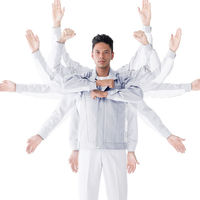 アンドレスケッティ A-4672  立体カット　比翼ブルゾン LL ブルー コーコス信岡 1着（直送品）