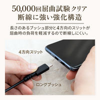USB Type-Cケーブル 2m PD60W充電 USB-C[オス]-USB-C[オス] ブラック 1本 オウルテック