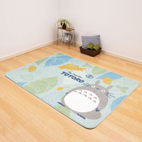 センコー となりのトトロ 森のパズル ふんわり柔らかラグ 約130×180cm グリーン TOI230501 1枚（直送品）