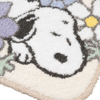 センコー スヌーピー 花いっぱい アクセントマット 約38×38cm ブルー SNB230412 1枚（直送品）