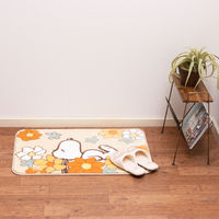 センコー スヌーピー　花いっぱい　ふんわり柔らかマット 約50×80cm　オレンジ SNI230503 1枚（直送品）